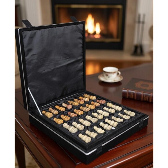 Handmade Marble Chess Set Brown chess Board & Pieces storage box Christmas gift - Picture 12 of 16